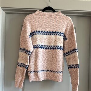 Women's Crewneck Pink Fair Isle Sweater